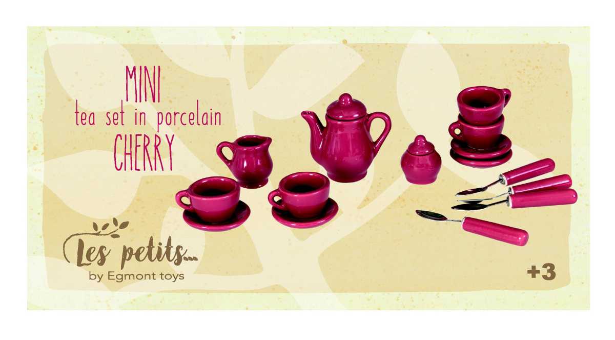 Mini Porzellan Tee Set kirschrot